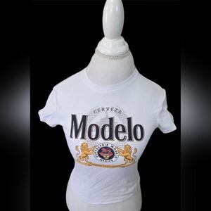 ModelCo White Graphic T-Shirt Sz Xs